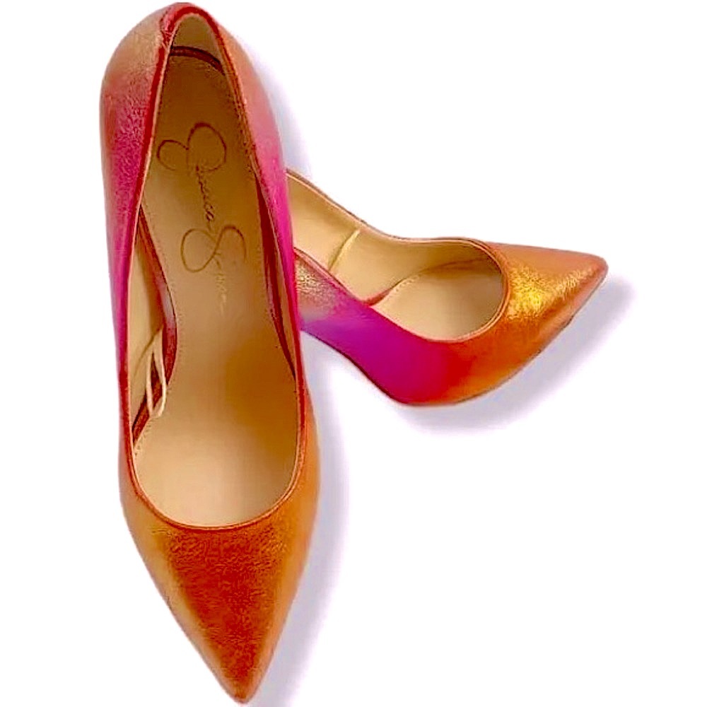 Jessica Simpson Rexha Rainbow Multi Metallic Ombre Dress Pumps, Women’s Size 6 - Picture 3 of 16